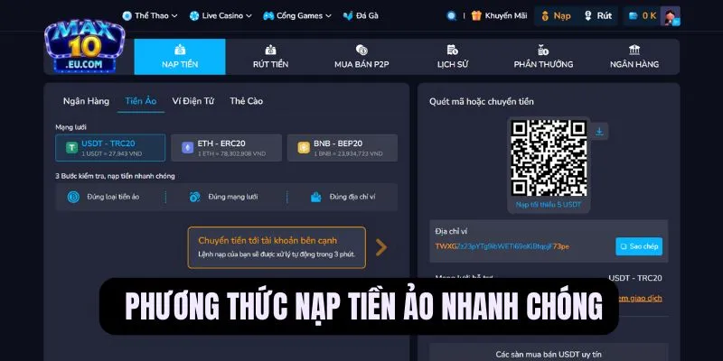 Nạp tiền Max10