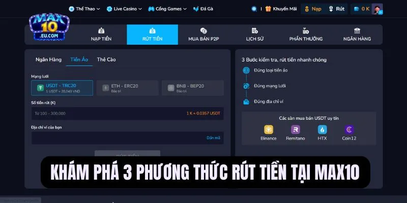 Rút tiền Max10